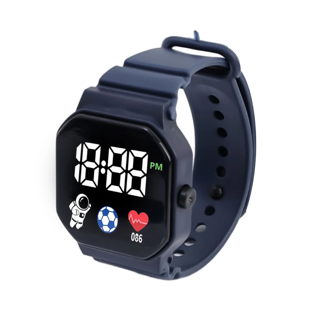 Simple Smart LED Watch Children Digital Wristwatch Kids Silicone Strap Sport Fitness Electronic Watches Heart Rate Clock Watch