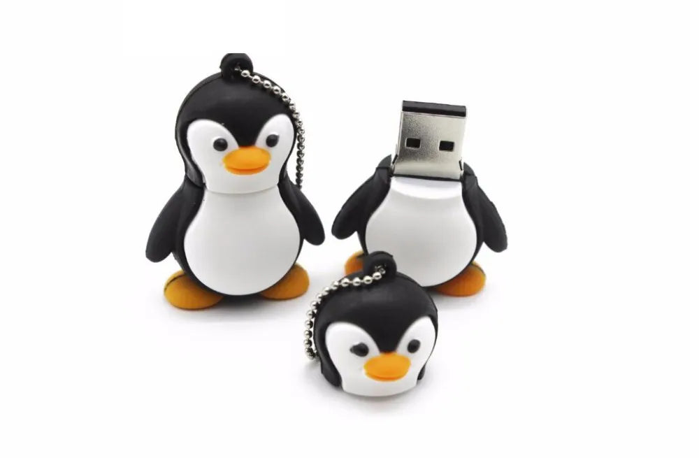 JASTER New Cute Cartoon USB 2.0 Flash Drive 64GB 32G Penguin U Disk 16GB Pen Drives 8G pendrive 4GB Gifts Key Chain Memory Stick
