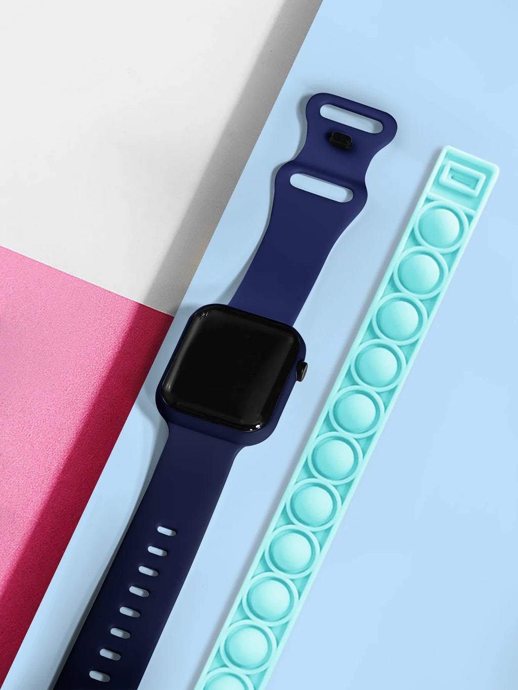 2PCS Children's Smart Watch Bracelet Simple and Fashionable Student Outdoor Sports Electronic Watch Gift for Boys and Girls