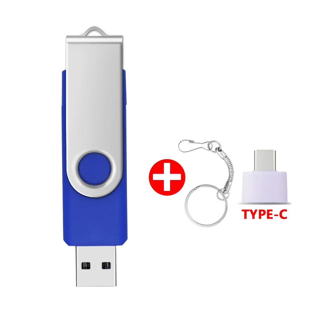 Metal Waterproof Pen Drive 2 In 1 OTG 2.0 Pendrive 64GB High Quality Type C Usb Flash Drive 4GB 8GB 16GB 32GB Usb Stick