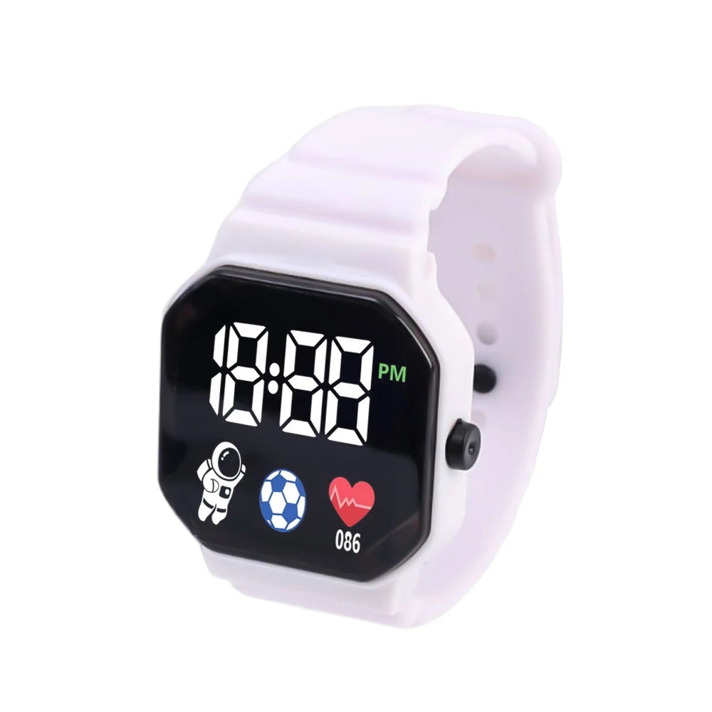 Simple Smart LED Watch Children Digital Wristwatch Kids Silicone Strap Sport Fitness Electronic Watches Heart Rate Clock Watch