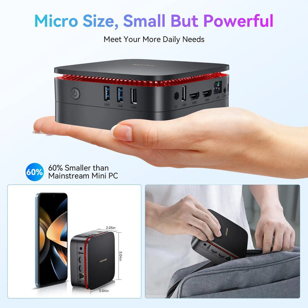 [World Premiere]Blackview MP60 NEW Mini PC Windows 11 PC Intel N150 16GB 512GB SSD 4K HD Doble HDMI Dual-Band 2.4G
