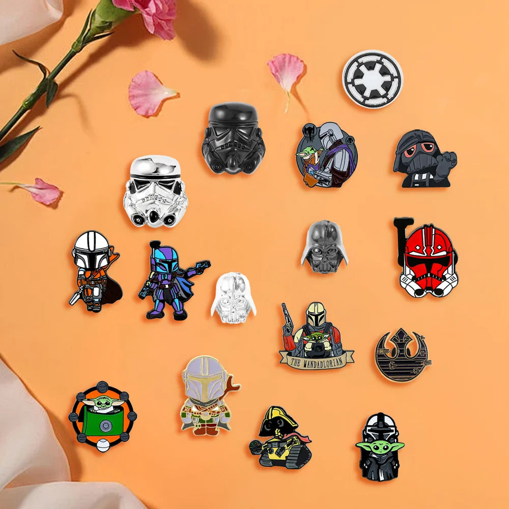 16 Pcs Anime Individuality Cartoon Brooch Creativity Robot Enamel Pin Backpack Clothing Jewelry Metal Badge Accessories Gift