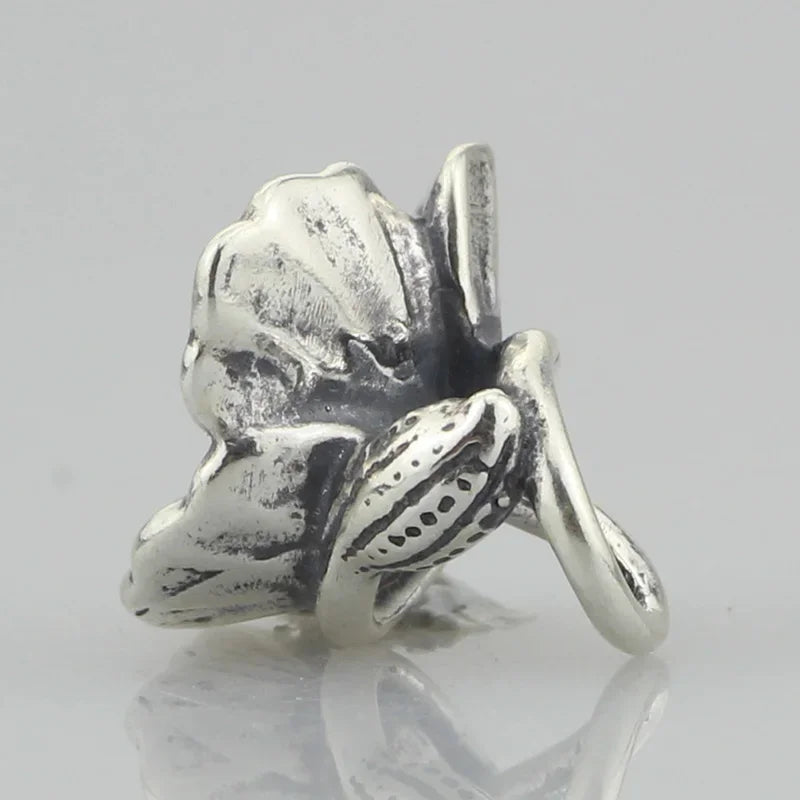 Real 925 Sterling Silver Beads Butterfly Skull Owl Conch Fish Charm Spacer Fit European Troll 3.0mm Bracelet Jewelry Original