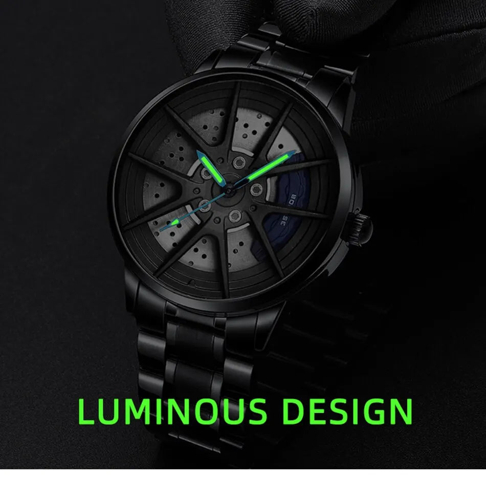 Fashion Mens Watches Luxury Quartz Men Wrist Watch Waterproof Luminous Stainless Steel Watch Bracelet Clock