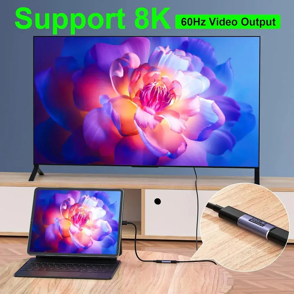 USB4.0 Thunderbolt3 40Gbps Type C Female to Type C Female Coupler Adapter For Super Fast Charger Data Transfer 8K 4K Video Cable
