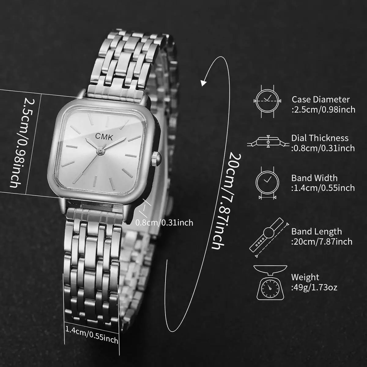 1/2/3/4/6PCS Fashion Women Watches Simple Square Dial Ladies Quartz Wristwatch Reloj Mujer（Without Box）