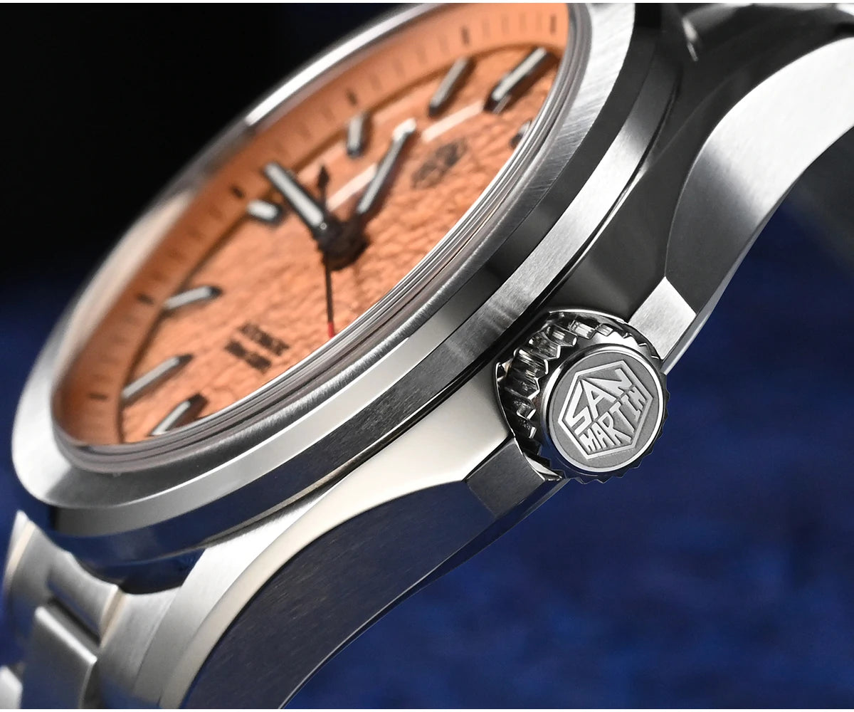 San Martin Men Automatic Watch 39mm Mechanical Wristwatch 10ATM Waterproof BGW-X1 Luminous Sapphire NH35 Oil Pressed Dial