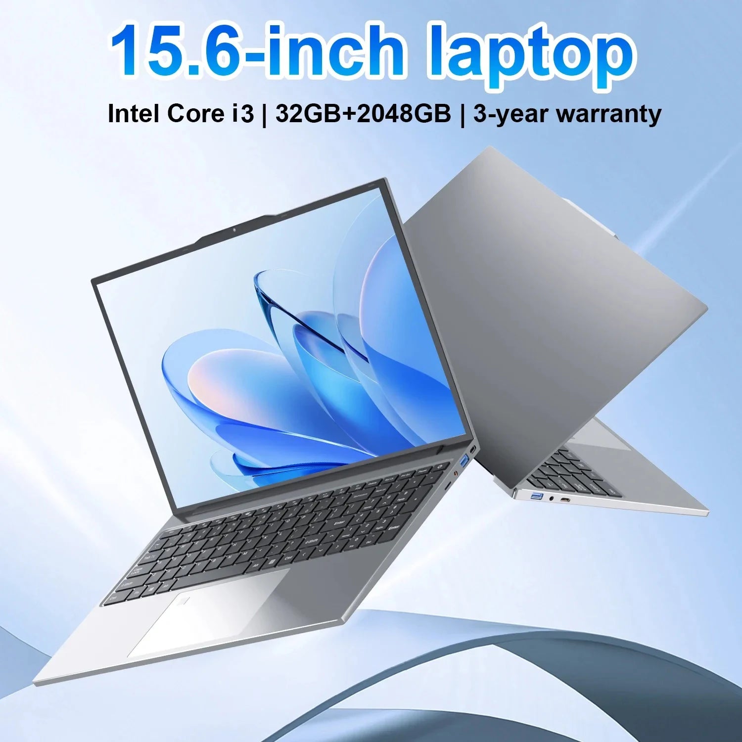 15.6 inch Intel Core i3 6100U Laptop Computer PC Windows 11 Pro 16GB DDR4 Gaming Laptop 512GB 1TB SSD Portable Notebook PC Gamer