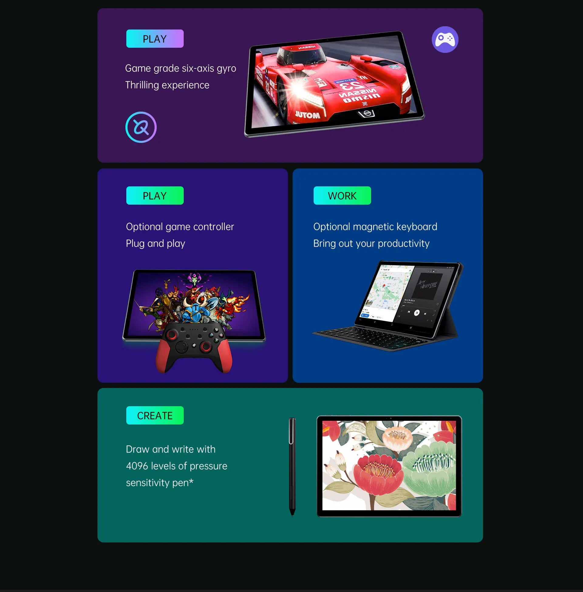 ALLDOCUBE X Game 10.5" Games Tablet 8GB+128GB Helio P90 6-axis Gyro High Accuracy PowerVR 7500mAh Big Battery