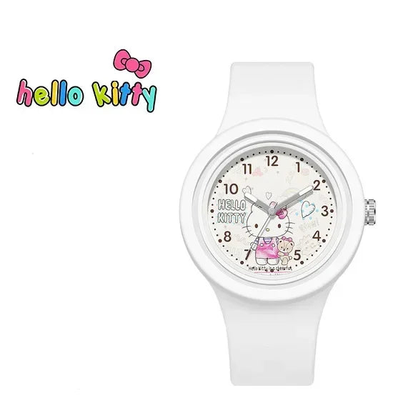 Sanrio Hello Kitty Watch Kuromi Cinnamoroll Silicone Strap Quartz Casual Cartoon Melody WristWatch Girls Children Birthday Gifts
