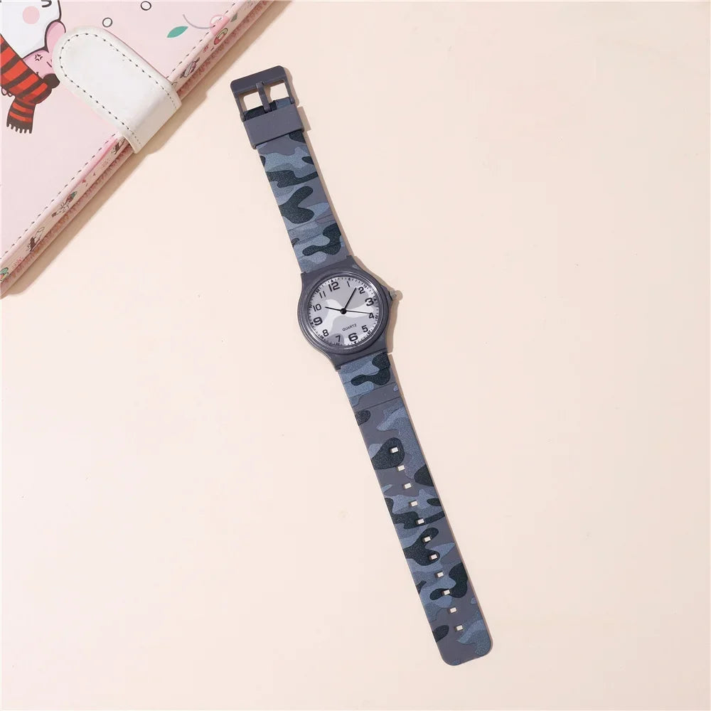 Fashion Camouflage Band Quartz Mens Womens Wrist Watch Students Girls Boys Sports Watches Simple Fashion Quartz Watch Reloj