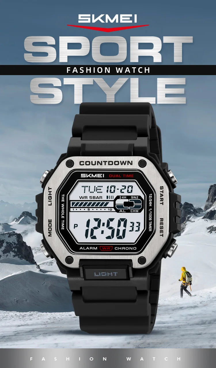 SKMEI Alarm Clock Sport Digital Wristwatches For Men Women Waterproof Date Electronic Watches Chrono Military Watch Reloj Hombre