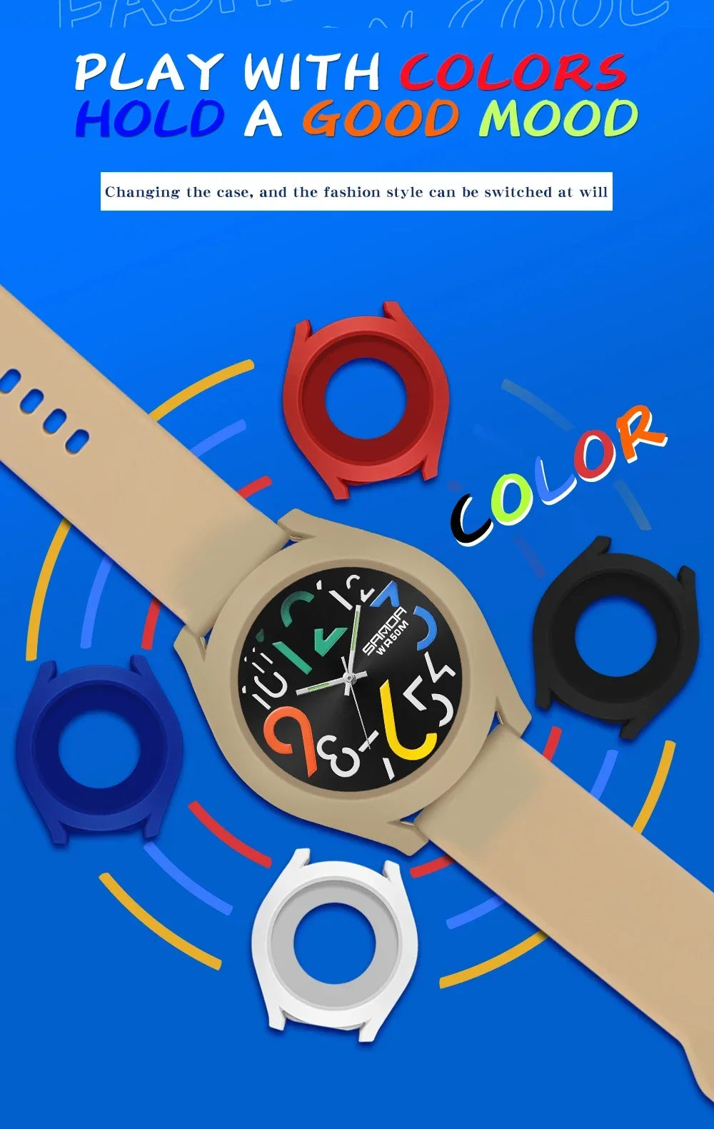 SANDA 9021  Creative Simple Girls 'Watch 2024 New Fashion White Casual Quartz Clock Men'S Watch Silicone Strap Waterproof Watch