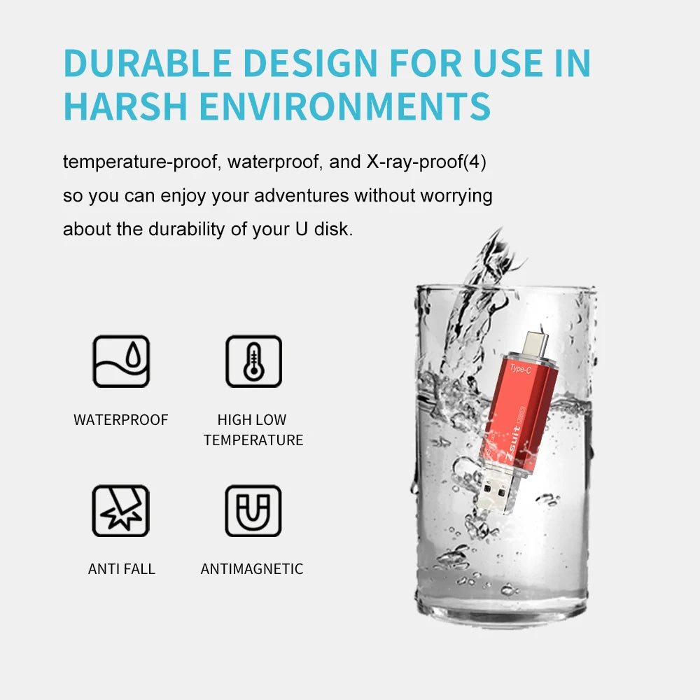 10Pcs/Lot Type-c Flash Drive 16GB 32GB Metal OTG 2 IN 1 Pen Drive 3.0/2.0 Memory Stick USB Free Logo cle Usb Waterproof U Disk