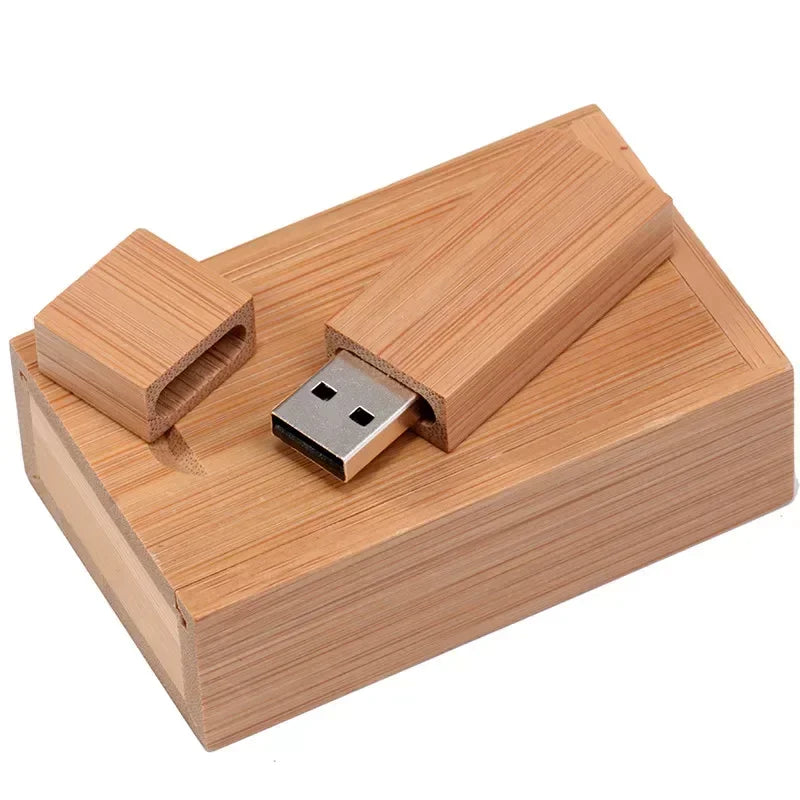 JASTER Free custom logo Photography wooden with box USB 2.0 Flash Drives64GB 32GB 16GB 8GB 4GB Memory stick Business gift U disk