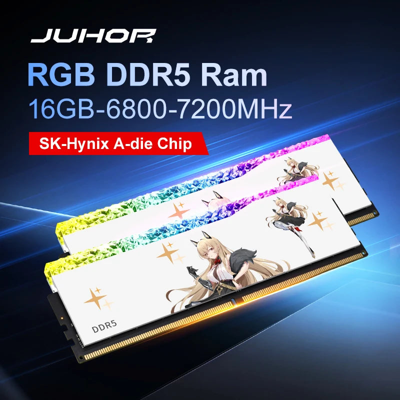 JUHOR RGB Memory DDR5 16GB 6800MHz Gaming Memoria Ram