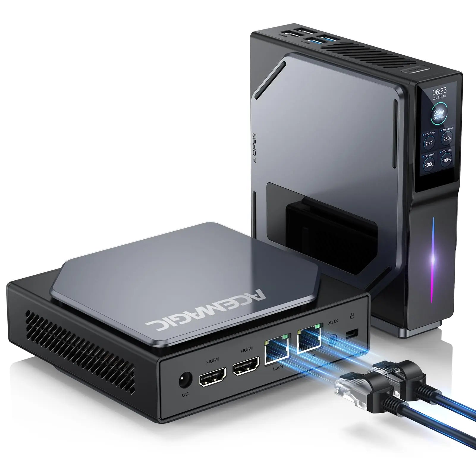 ACEMAGIC S1 Mini PC Windows 11 Pro Intel 12th Alder Lake N97 DDR4 16GB 512GB WIFI5 Bluetooth 4.2 VGA Mini Computer