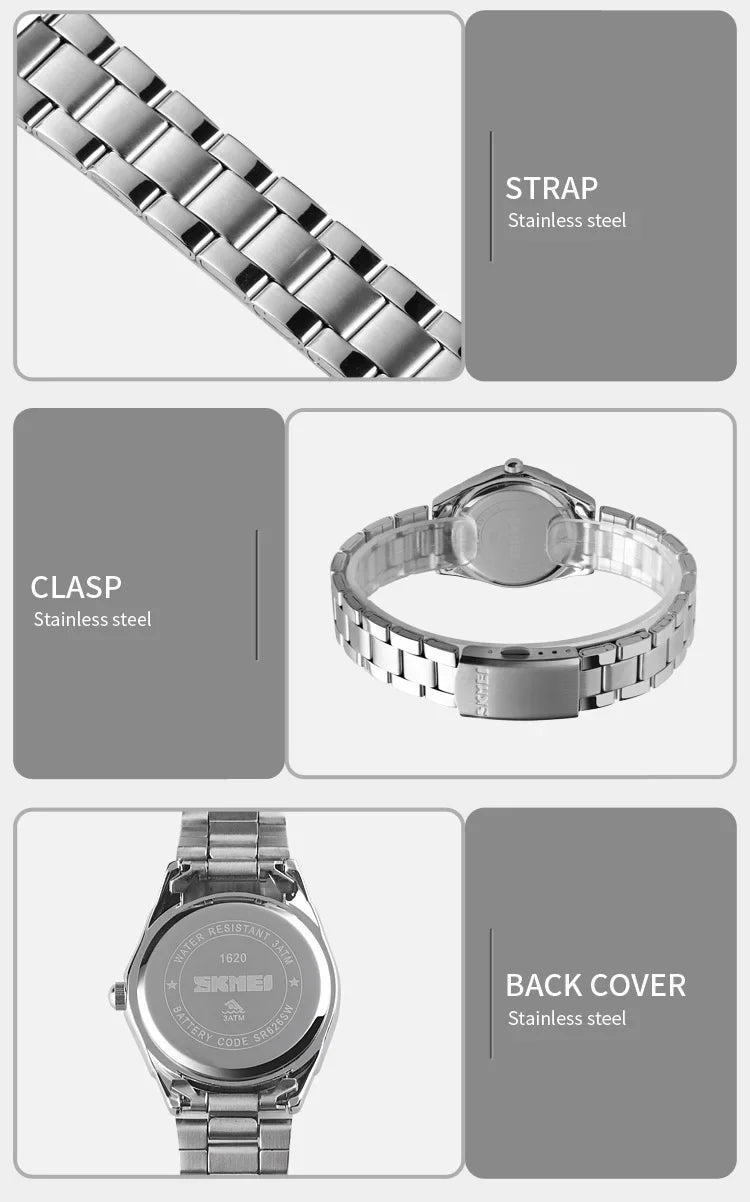 SKMEI1620  For Women Thin Lady Hour Ladies reloj mujer Fashion Simple Quartz Women Watch Movement Luxury Quartz Watches
