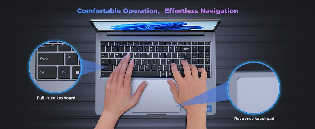 ACEMAGIC 16" Ultra Slim Laptop 16GB RAM 512GB SSD Intel N97 Notebook Gamer 1920*1080 Display Office Study Computer PC Windows 11