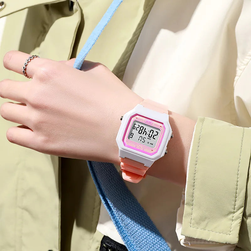 New Children's LED Digital Watch Student Multi Functional Outdoor Sports Watch Minimalist Men's and Women's Electronic Watch