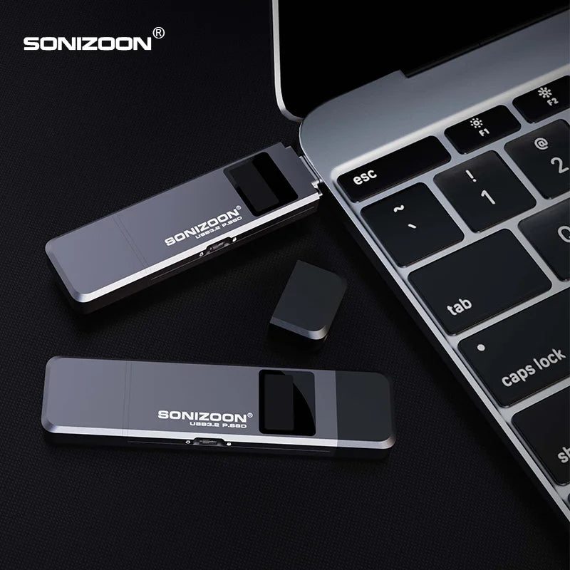 Sonizoon Fingerprint Encryption Portable SSD512/256GBWrite Protection Function Solid State USB Flash Drive TPYEC PenDrive USB3.2