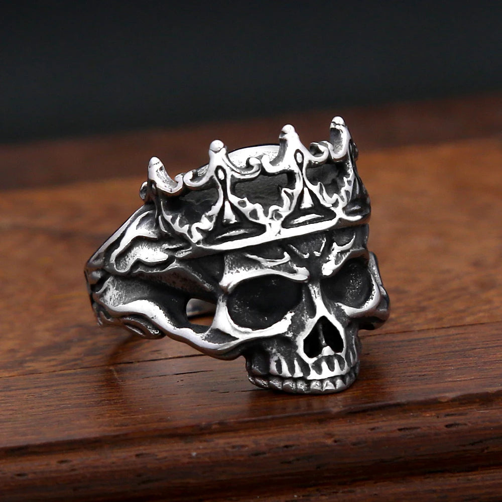 Fashion Punk Skull Rings Stainless Steel Simple Punisher Rings For Men Biker Unique Gothic Amulet Jewelry Gifts Dropshipping