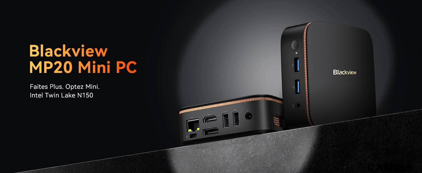 Blackview Mini PC MP20 Intel Twin Lake N150 Desktop Computer up to 3.6GHz 16GB DDR4 512GB SSD Wifi6 4 Cores 4 Threads Windows 11 Pro
