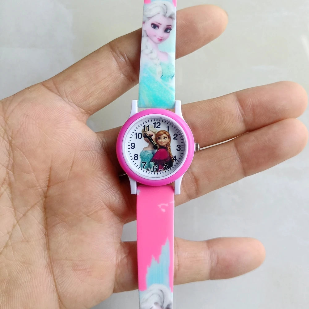 MINISO Cartoon Superhero Princess Unicorn Butterfly  Silicone Kids Children Boys Girls Quartz Birthday Party Gift Watches
