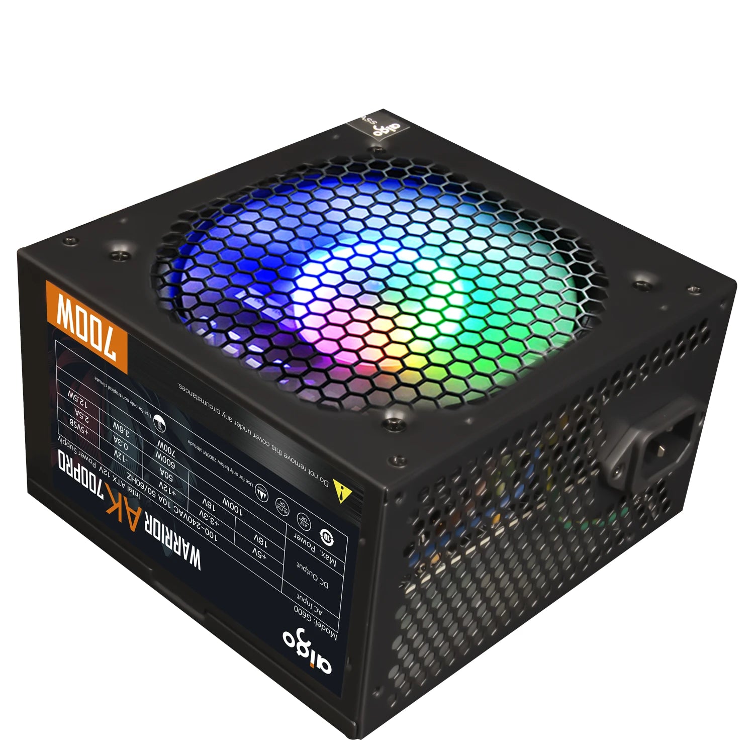 Aigo AK 500W 600W 700W PC PSU Power Supply Unit Gaming Quiet 120mm RGB Fan 220V ATX Desktop computer Power Supply for 7800x3d