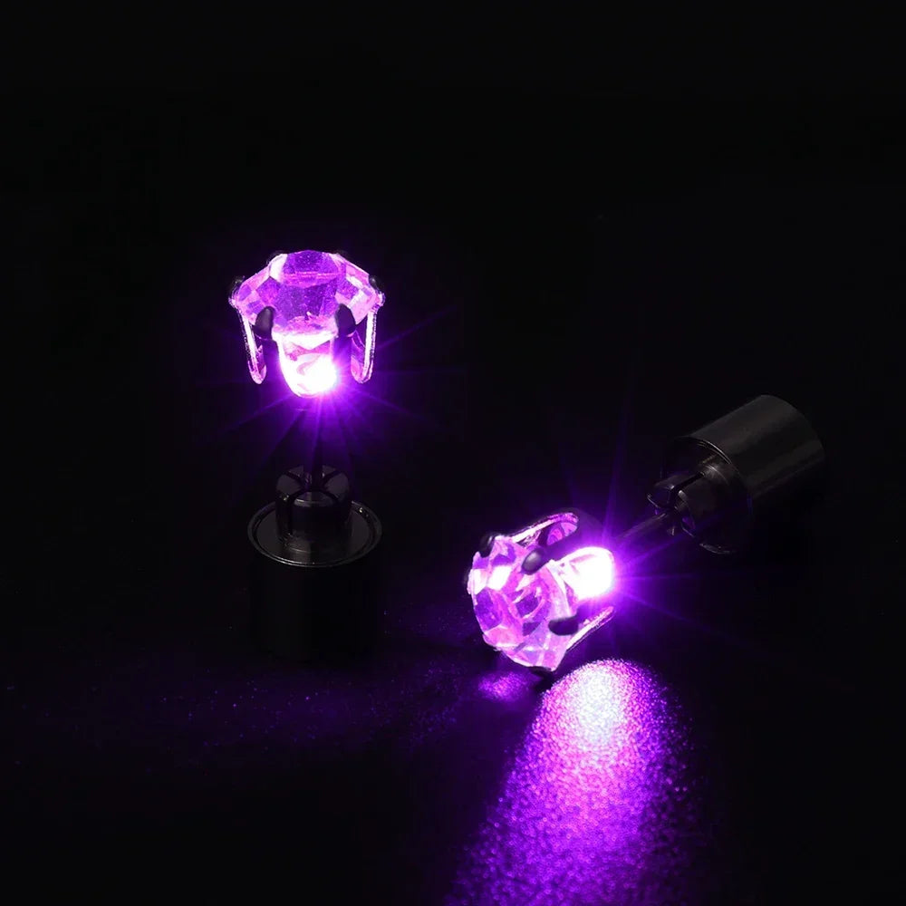 1/2PCS Light Up LED Bling Ear Stud Earrings for Women Color Light Up Earring Studs Light Up Earrings for Rave Party Accessories