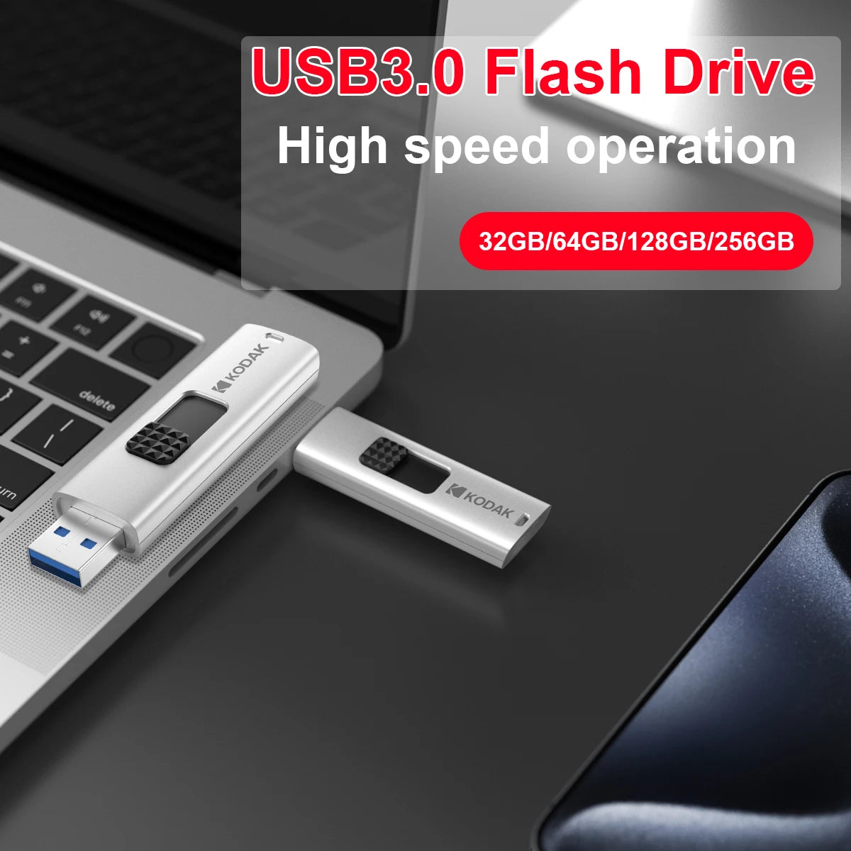 Kodak 256GB USB 3.0 Flash Drive High Speed -Portable Thumb Drive for PC/Laptop/TV, Photo Video Storage, Data Transfer, Plug&Pla