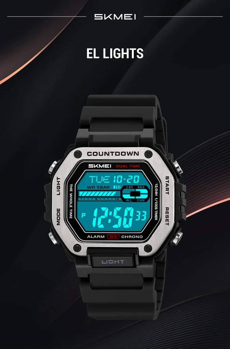 SKMEI Sport Alarm Clock Digital Watch For Men Women Waterproof Date Electronic Watches Chrono Military Wristwatches Reloj Hombre