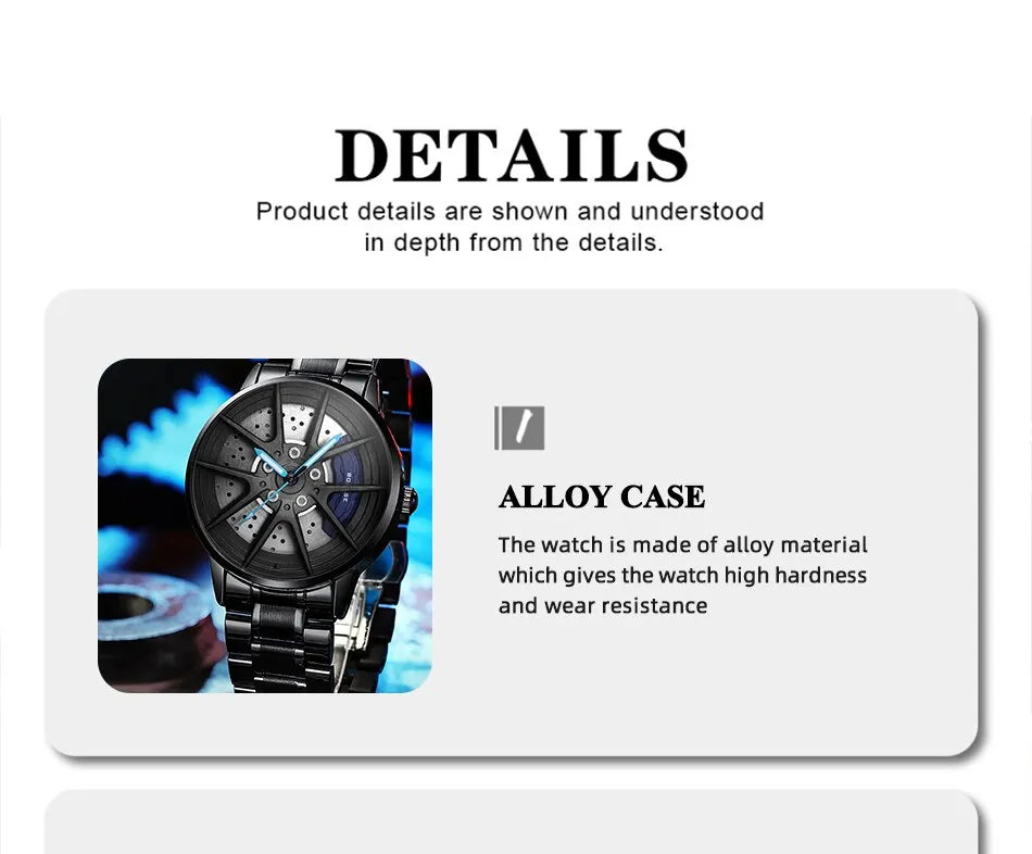 Fashion Mens Watches Luxury Quartz Men Wrist Watch Waterproof Luminous Stainless Steel Watch Bracelet Clock