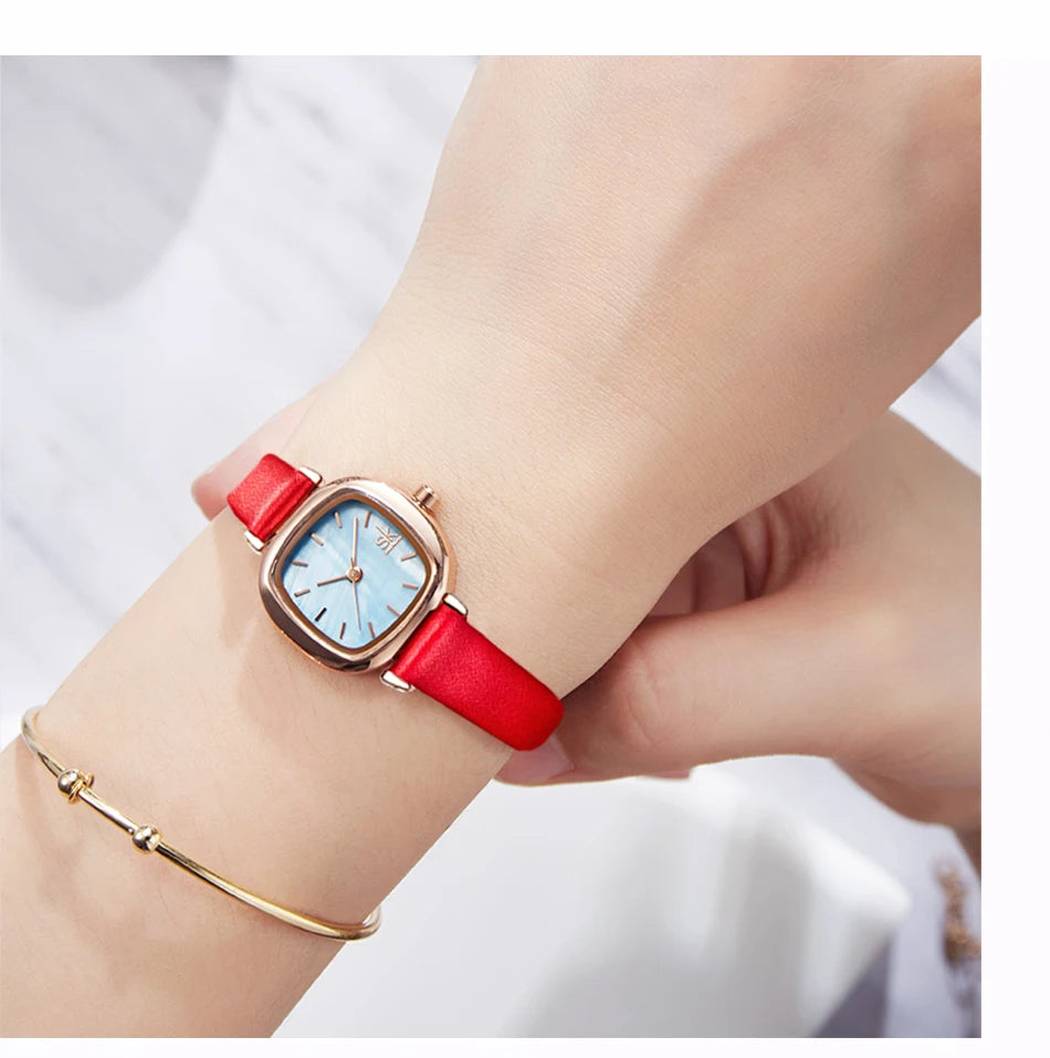 Shengke Fashion Women's Watches Original Design Square Ladies Quartz Wristwatches Elegant Woman's Best Gifts Clock for Female
