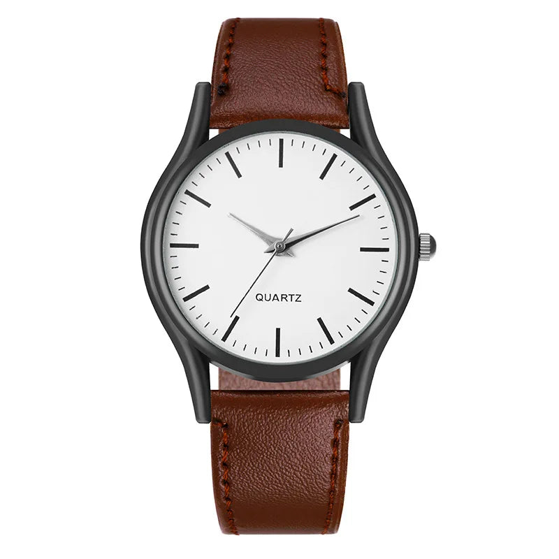 Simple Vintage Classic Couple Watches 2025 Women for Men Watches New Leather Strap Quartz Wristwatches Relogio Montre