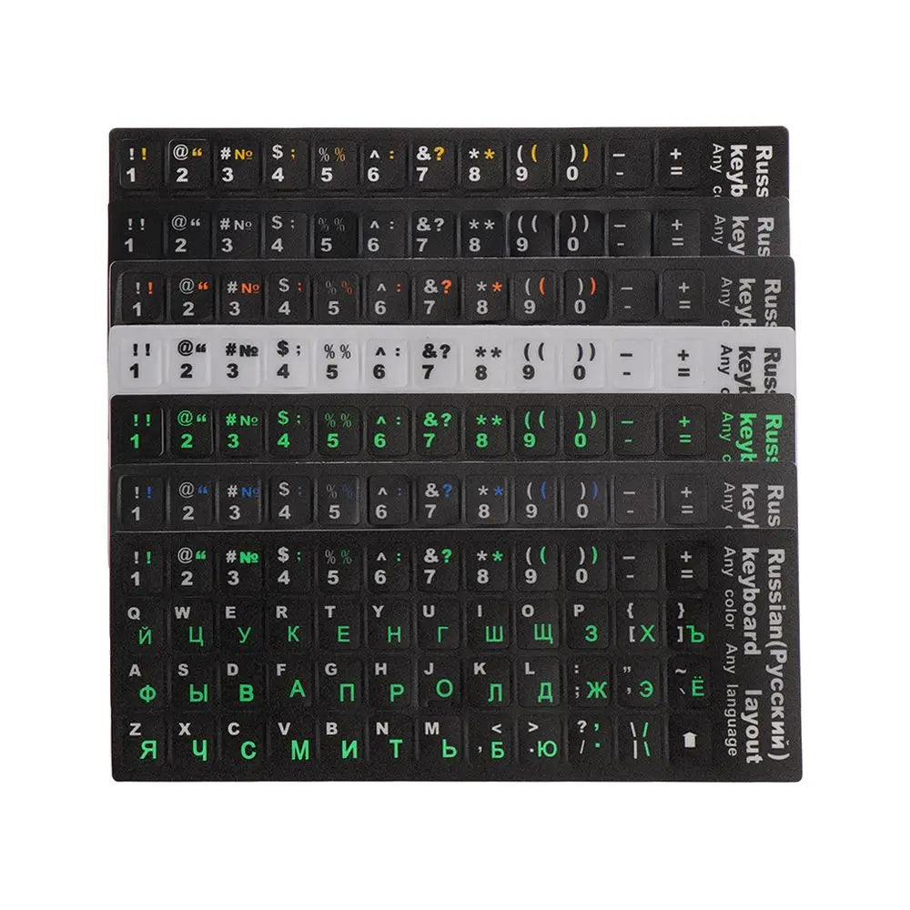 Russian Letters Keyboard Stickers Frosted PVC Waterproof Cover Sticker for Universal Notebook Computer Desktop Keyboard Laptop