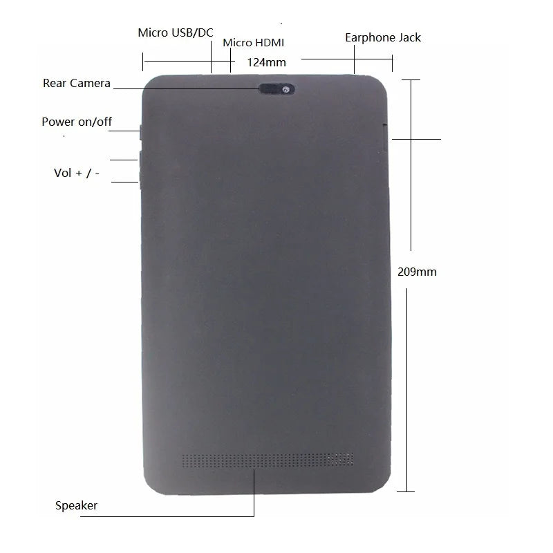 Tablet PC 8 INCH 4GDDR RAM 64GROM 64Bits Windows 10 WIFI Quad Core X5-Z8300 1.44GHz 1280x 800 Pixel Dual Cameras Office Work