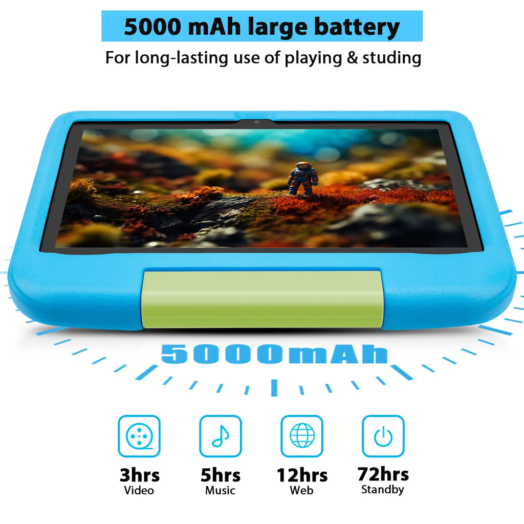 ANRY 10.1 Inch 2025 Children's Tablet 5000Mah Octa-Core 4GB+4GB Expand RAM 64GB ROM CPU A523 Learning Education Kids Tablets