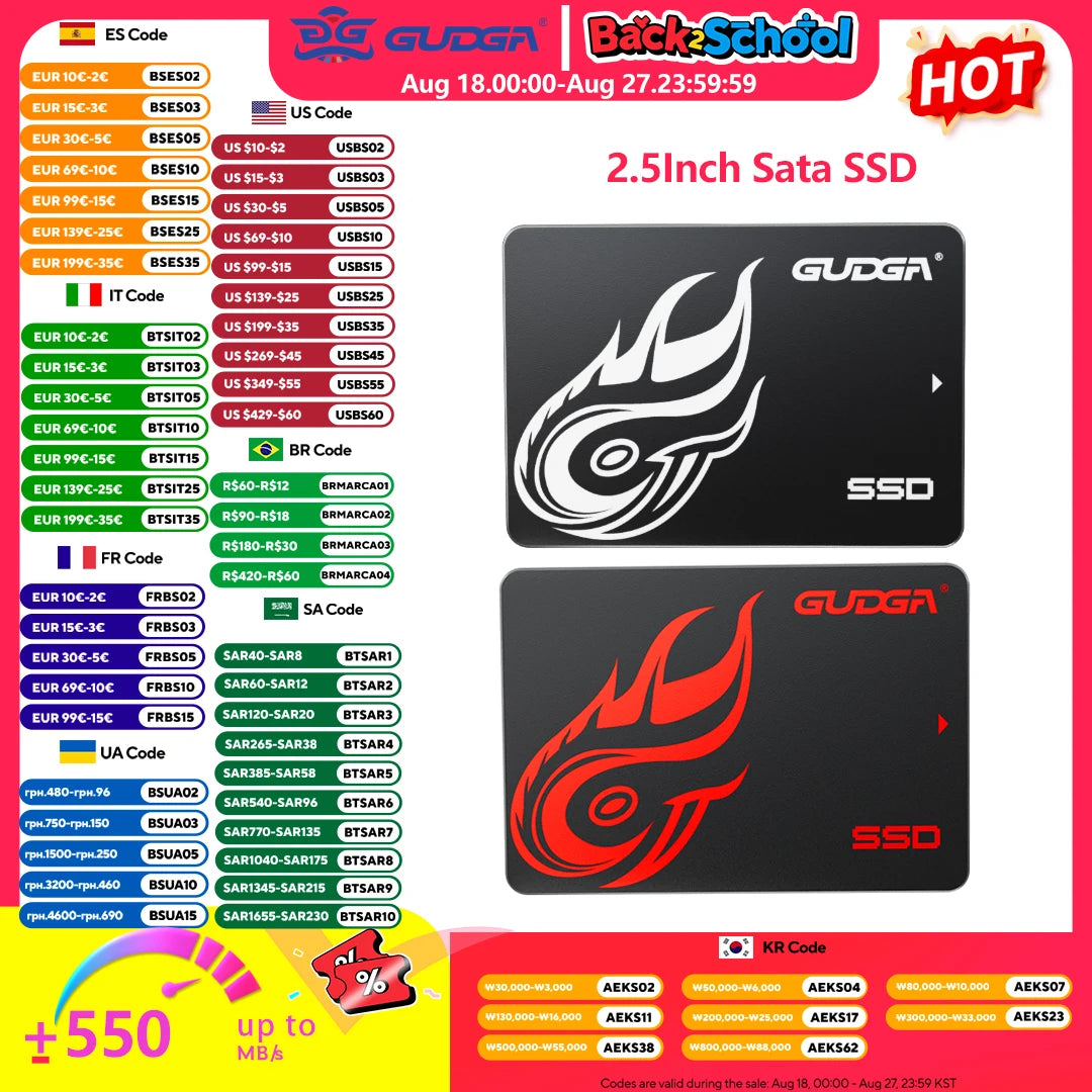 GUDGA SSD SATA Best 2.5 SSD 1TB 512GB 256GB 128GB Promotion laptop Hard drives For Laptop Hard Sata Acer Gaminggamer SSD