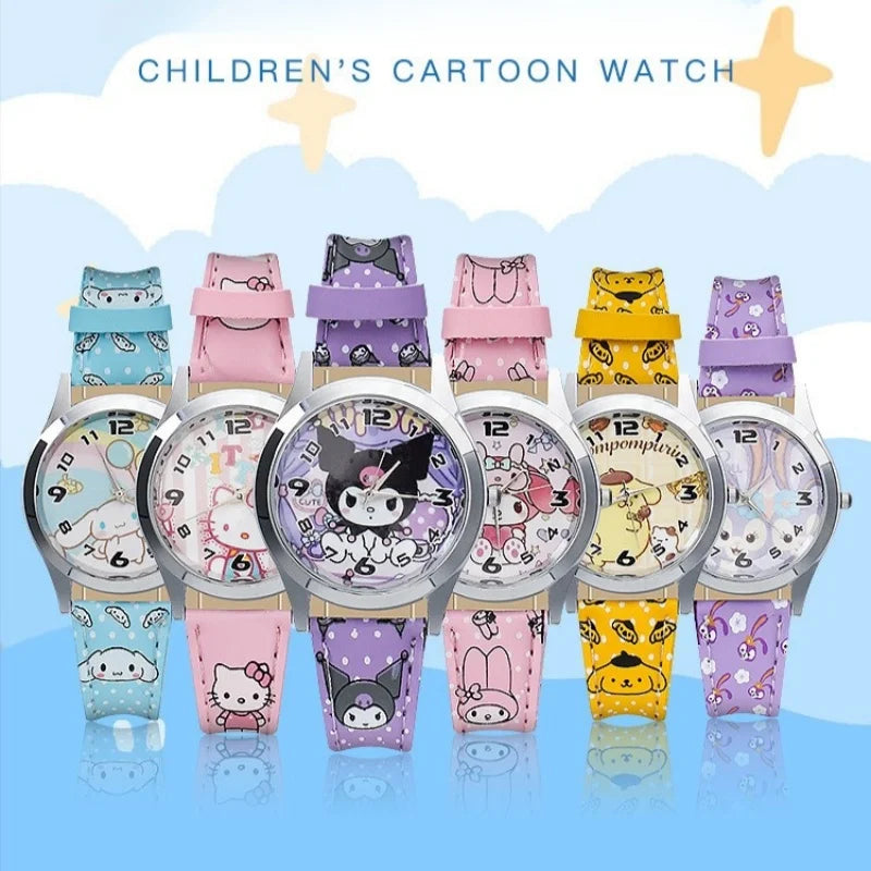 No Box Pointer Quartz Watch  Cartoon Hello Kitty  Children  Gift Watch Girls Kawaii  My Melody  Cute Watch Birthday Gift