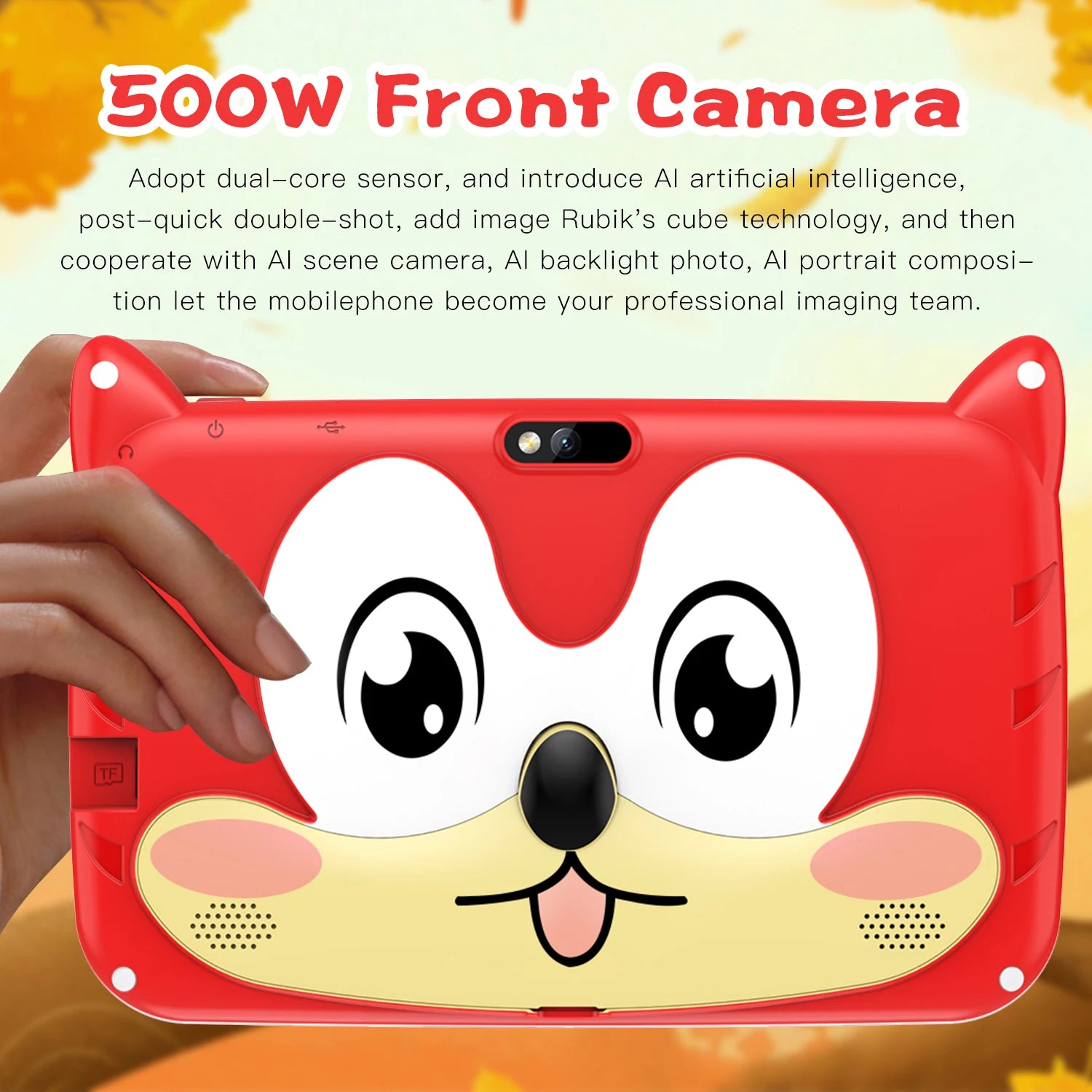 New 7" Kids Tablet with Cartoon Pattern Quad Core 4GB+64GB ROM Bluetooth 5G WiFi Learning Education Game Children's Gift