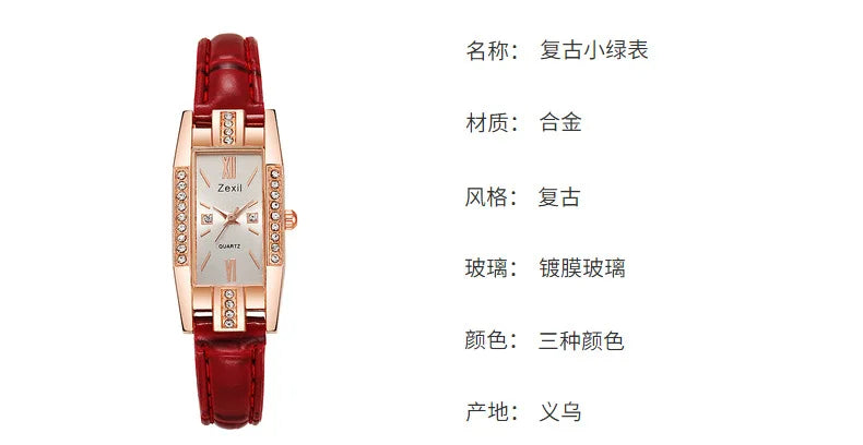 2022 New Women Fashion Quartz Watch Bracelet Set Green Dial Luxury Women Watches Simple Rose Gold Mesh Ladies Watch Dropshipping