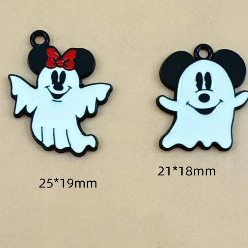 10pcs Halloween Ghost Charm Diy Jewelry Making Accessories Earring Keychain Bracelet Pendant Supplies Alloy Metal Black Plated