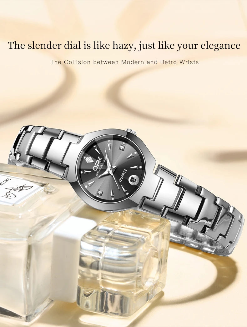 OPK 8105 Couple Watch Classic Fashion Waterproof Glow Quartz watch Band Luxury Date Week Men's and Women's Couple Watches