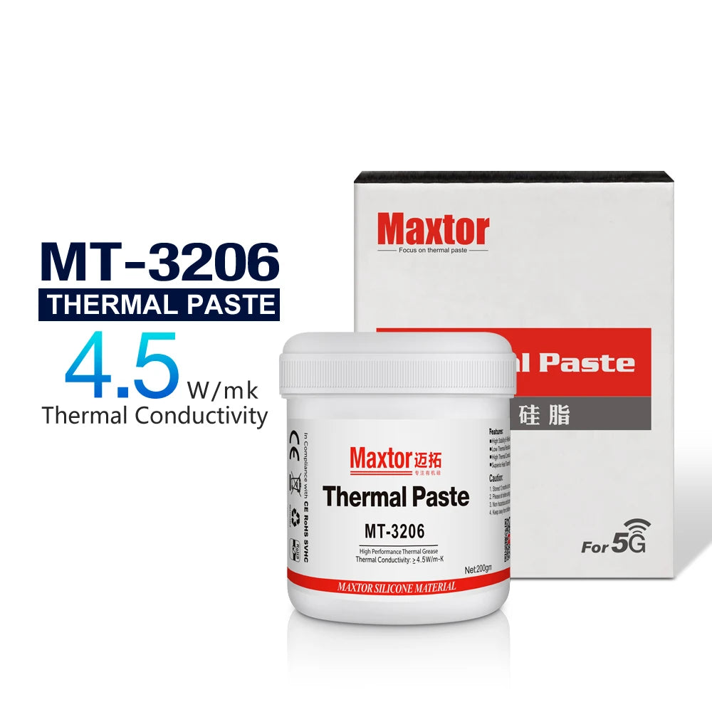 Maxtor Thermal Paste 200g CPU Paste Non-Conductive Thermal Conductive Grease Paste Heat Transfer Grease for CPU Graphics Cooling