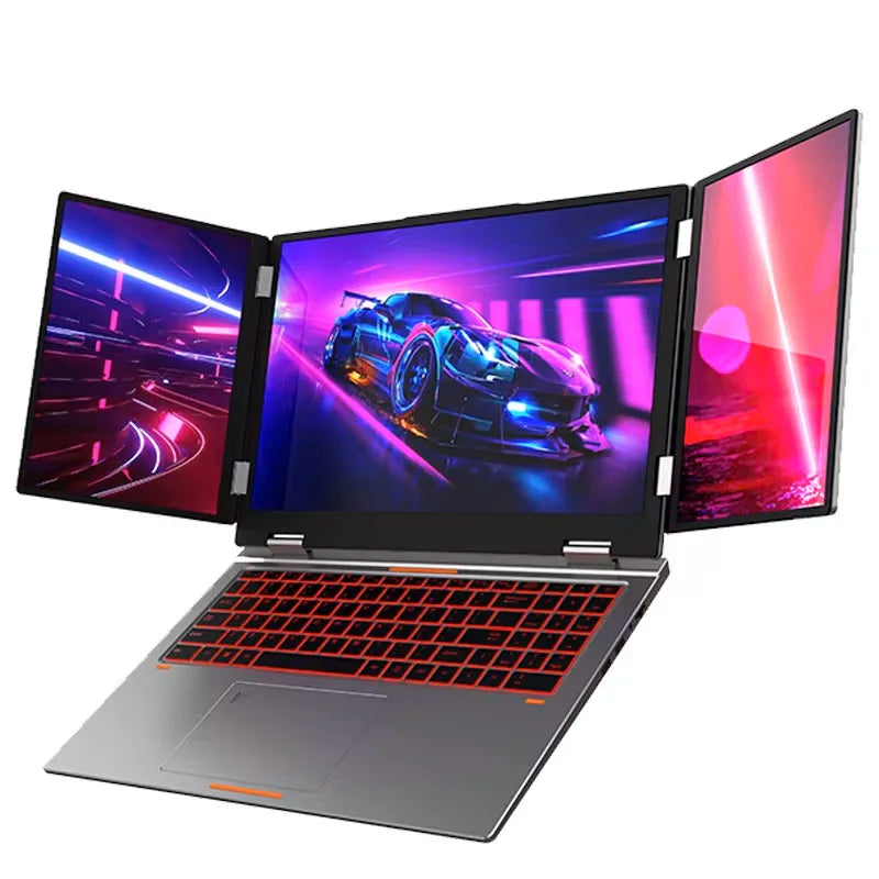 16+10.5+10.5inch Triple Screen Laptop I7-1260P 64GB 4TB DDR4 Win11 Face Recognition Fingerprint Unlock WIFI6 HDMI Computer