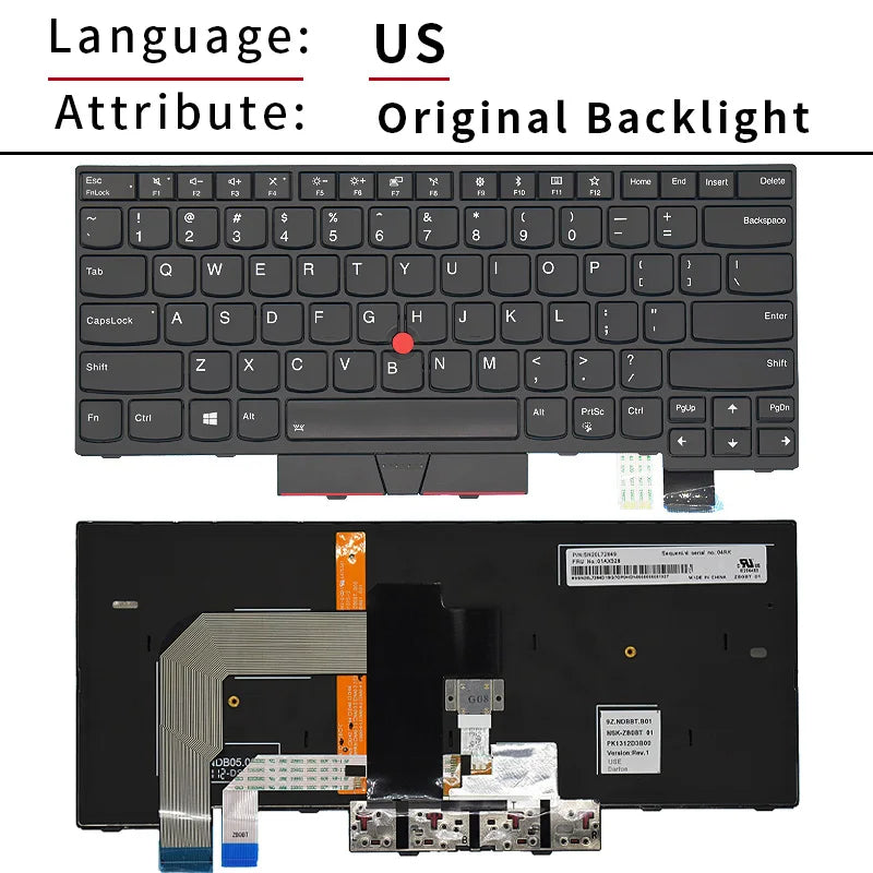 Laptop Replacement Keyboard For Lenovo ThinkPad T470 T480 keyboard A475 A485 Notebook keyboard 01HX459 01AX364 US Russian