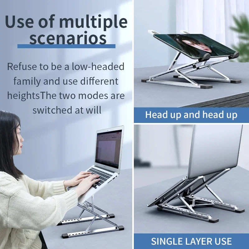 Adjustable Laptop Stand Aluminum For Macbook Computer PC iPad Tablet Table Support Notebook Stand Cooling Pad Laptop Holder Base