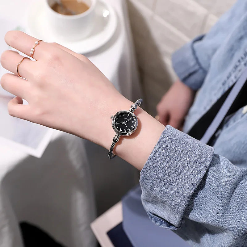 2PCS Fashion Luxury Women's Watch Gold Fine Strap Ladies Watch For Bracelet Montre Femme Female Wrist Watch Women Clock Relojes